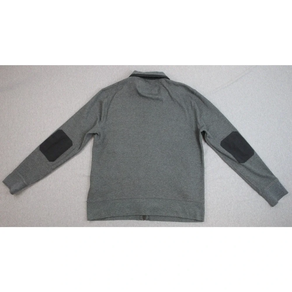 Banana Republic Jacket Sweater Mens Large Gray Cotton Blend Full Zip‎ Pockets